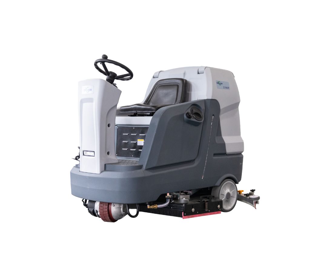 ERIClean E860R Rider Scrubber E860R, E860R, ERIClean, rider scrubber, floor scrubber, automatic floor scrubber, LiFePO4 floor scrubber, commercial floor cleaning machine, 34 in