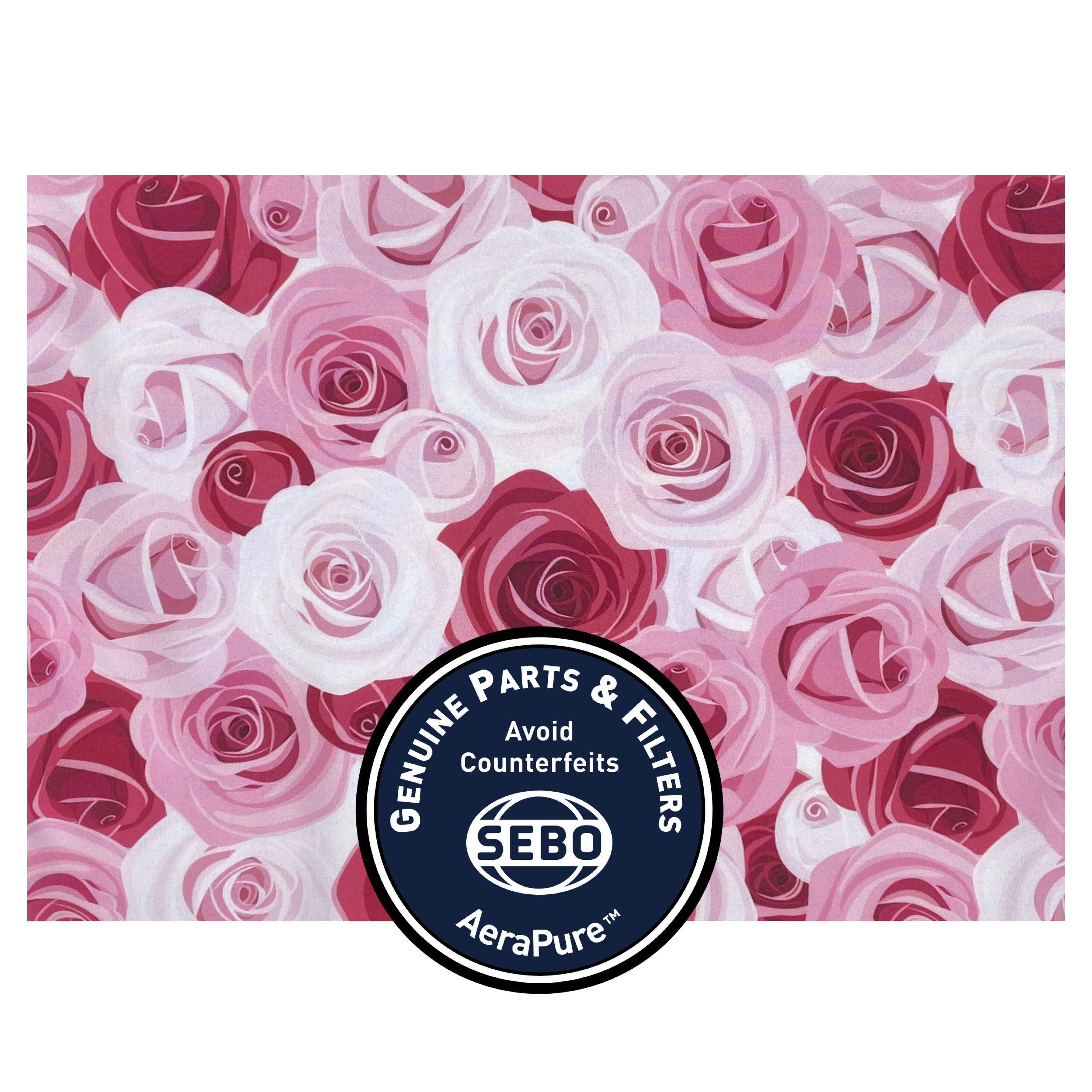 Exhaust Microfilter with textile, for FELIX Rose and DART (red/pink, roses) 